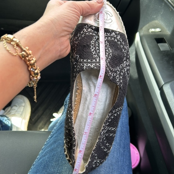 🔥 Chanel Espadrilles Lambskin Women’s Slip On 37 authentic CHANEL Tweed - Picture 11 of 12